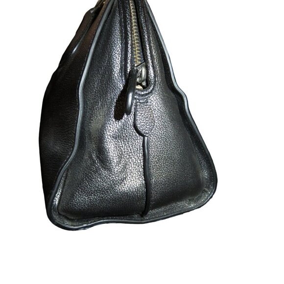 COACH Nolita 2015 Gunmetal Metallic Pebble Leather Satchel Crossbody Tote 35964 - Picture 6 of 16